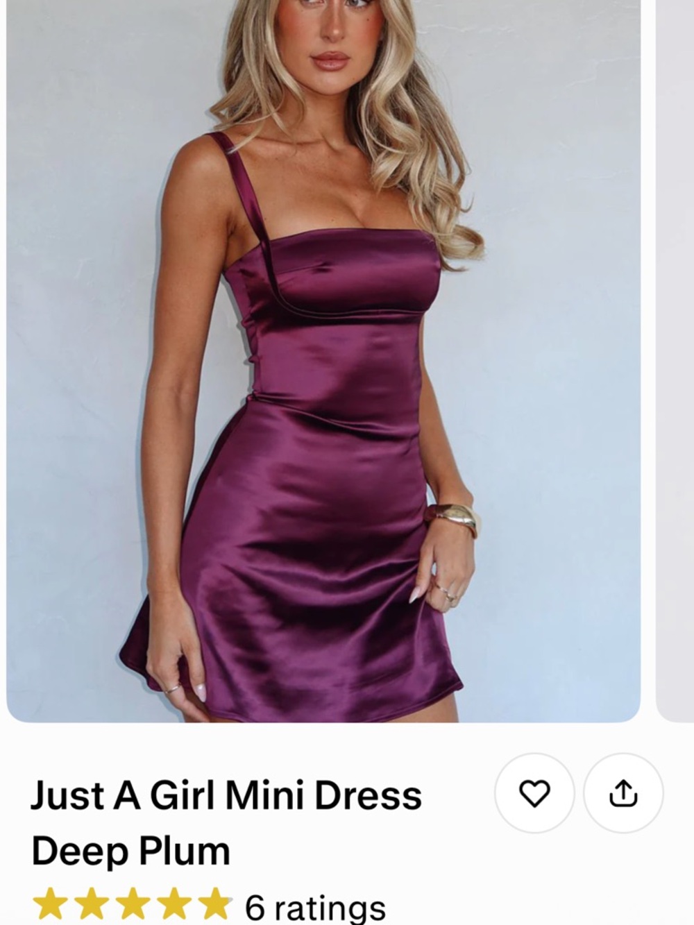 White Fox Boutique Deep Plum Satin Mini Dress